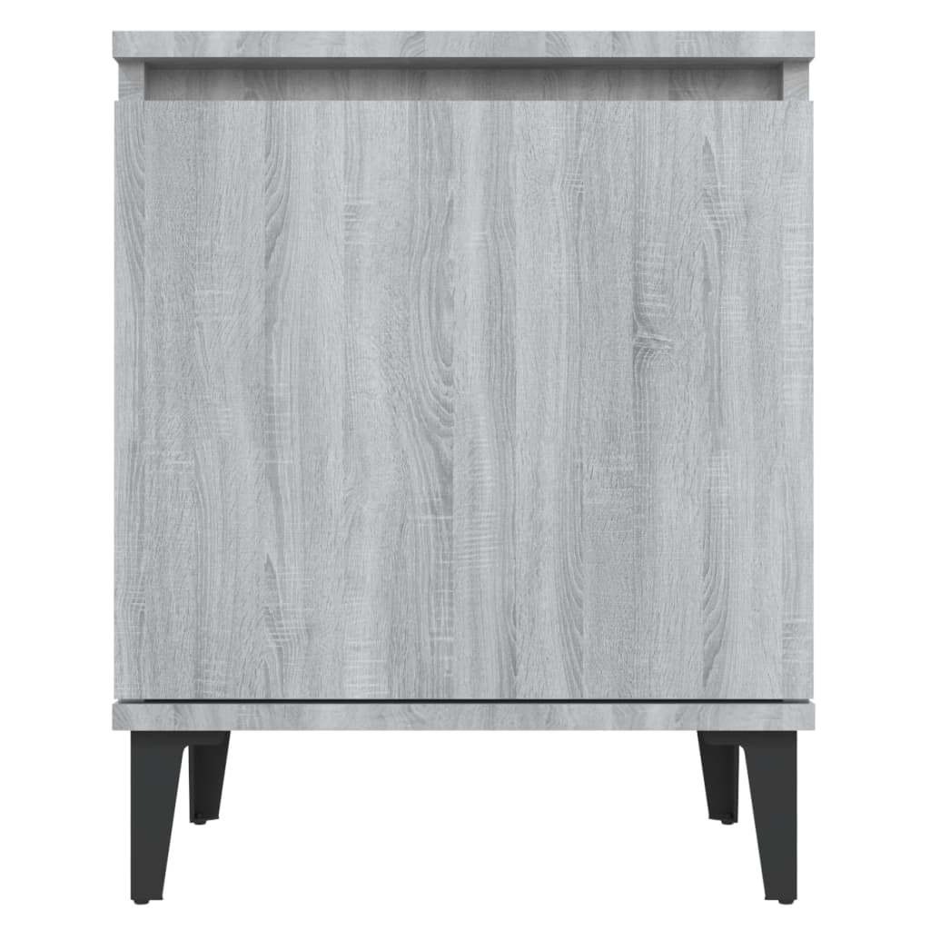 Tables de chevet avec pieds en métal sonoma gris 40x30x50 cm - XIOS