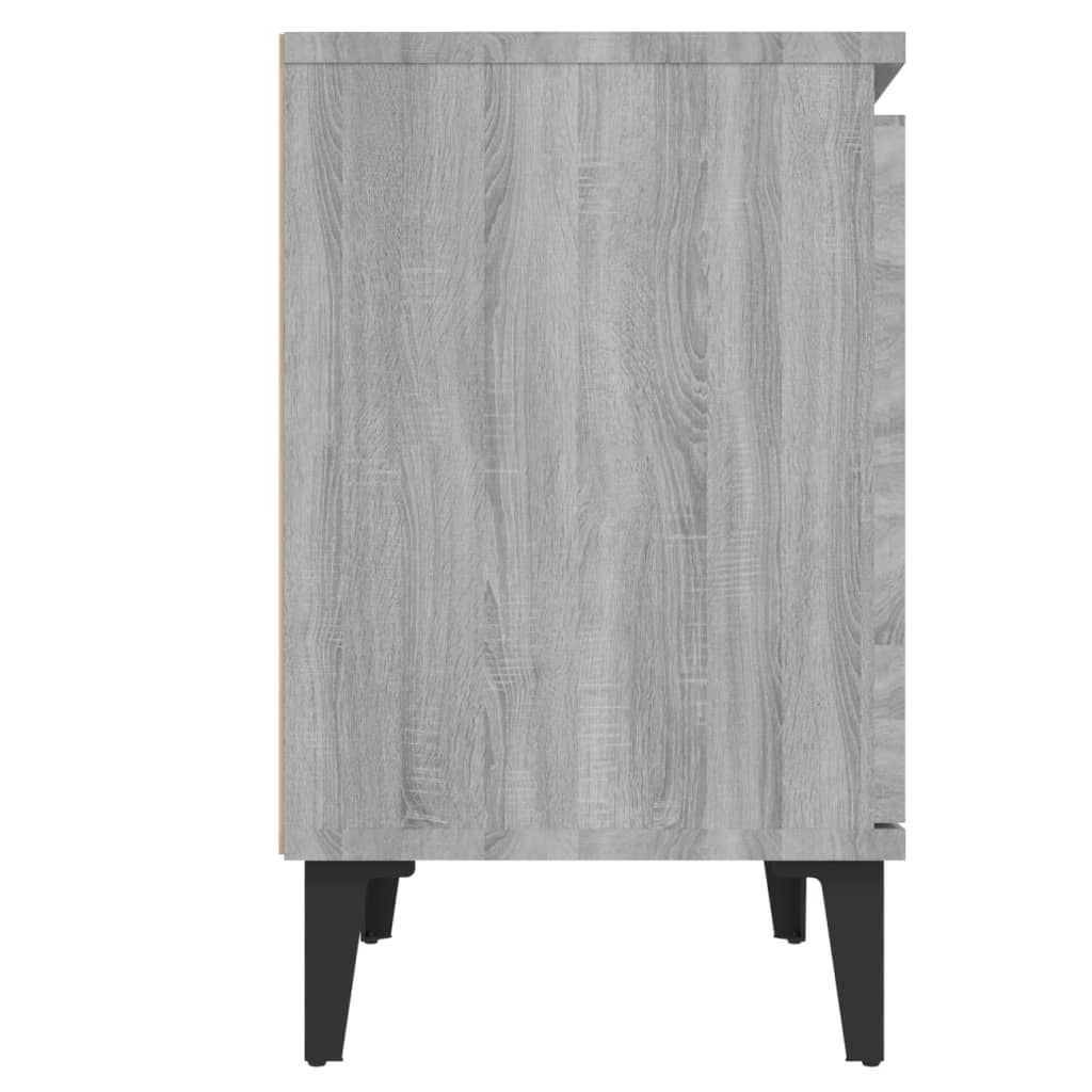 Tables de chevet avec pieds en métal sonoma gris 40x30x50 cm - XIOS