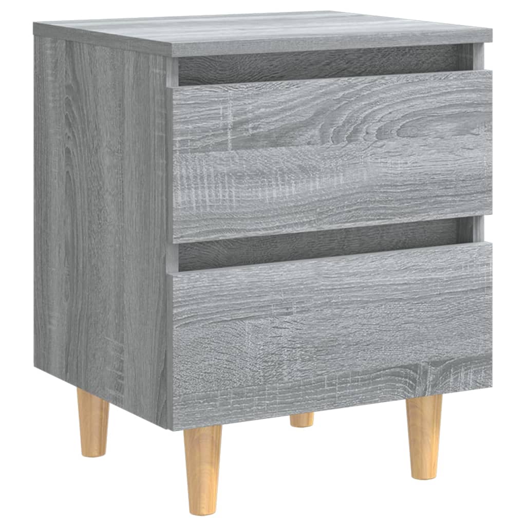 Table de chevet avec pieds en bois Sonoma gris 40x35x50 cm - XIOS