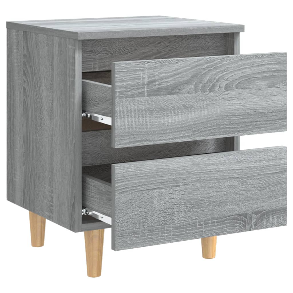 Table de chevet avec pieds en bois Sonoma gris 40x35x50 cm - XIOS