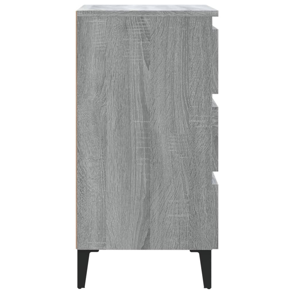Table de chevet avec pieds en métal Sonoma gris 40x35x69 cm - XIOS