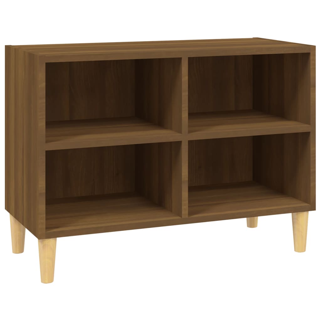 Meuble TV avec pieds en bois massif Chêne marron 69,5x30x50 cm - XIOS