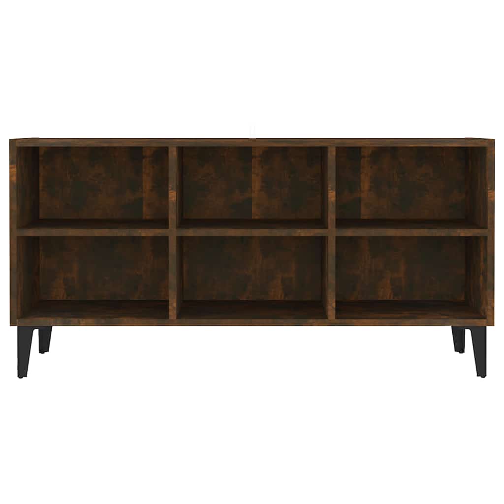 Meuble TV avec pieds en métal Chêne fumé 103,5x30x50 cm - XIOS