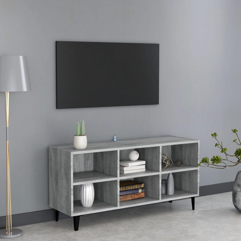 Meuble TV avec pieds en métal Sonoma gris 103,5x30x50 cm - XIOS