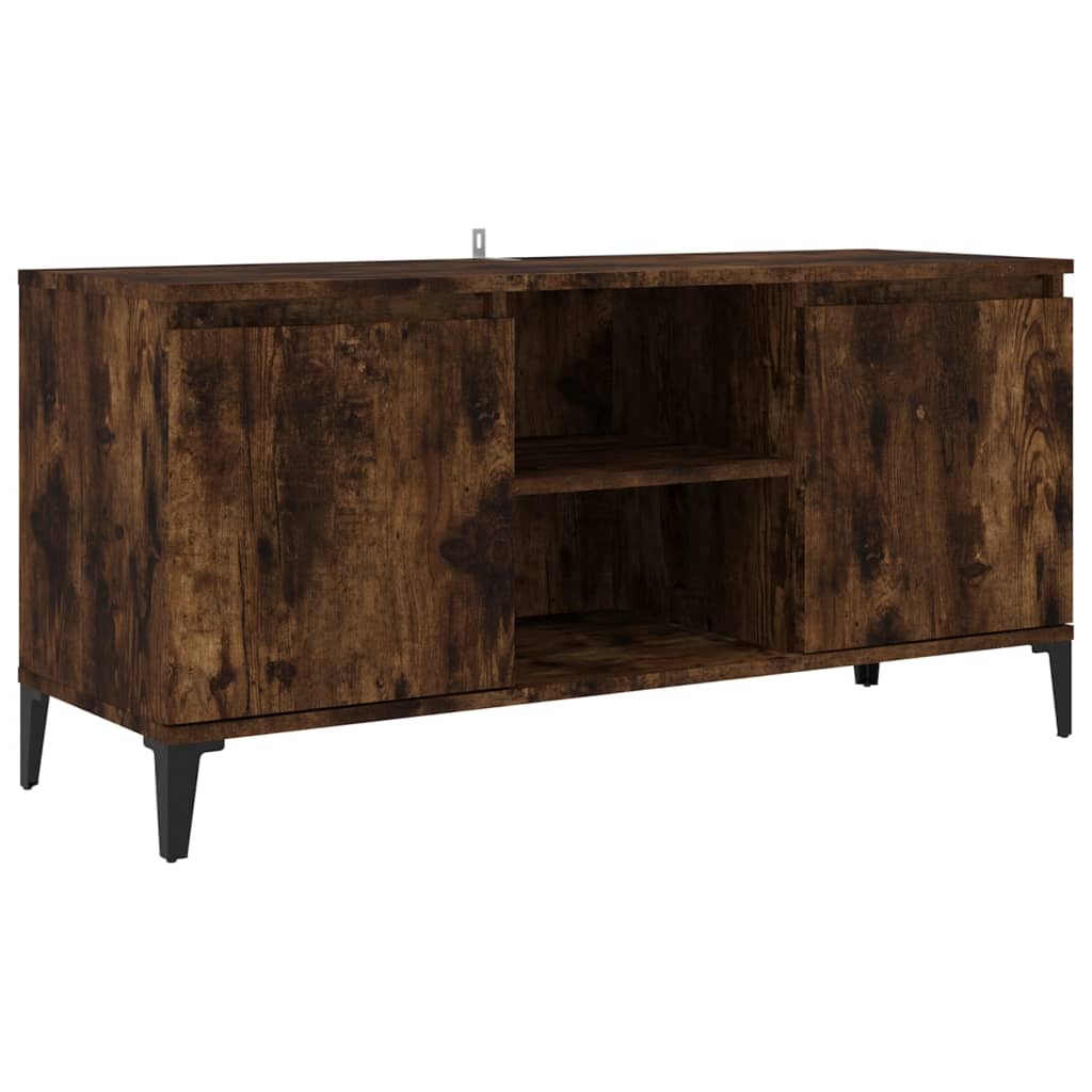 Meuble TV avec pieds en métal Chêne fumé 103,5x35x50 cm - XIOS