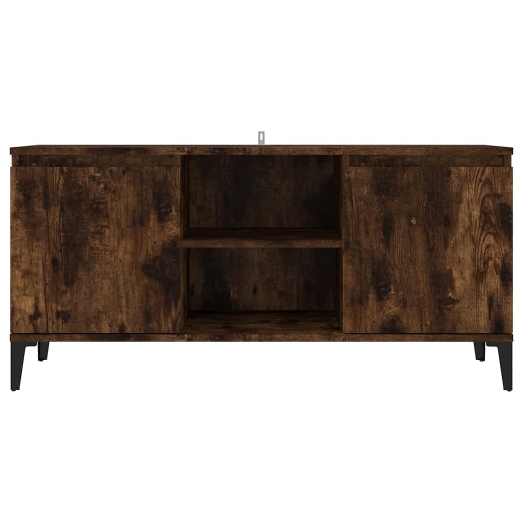 Meuble TV avec pieds en métal Chêne fumé 103,5x35x50 cm - XIOS