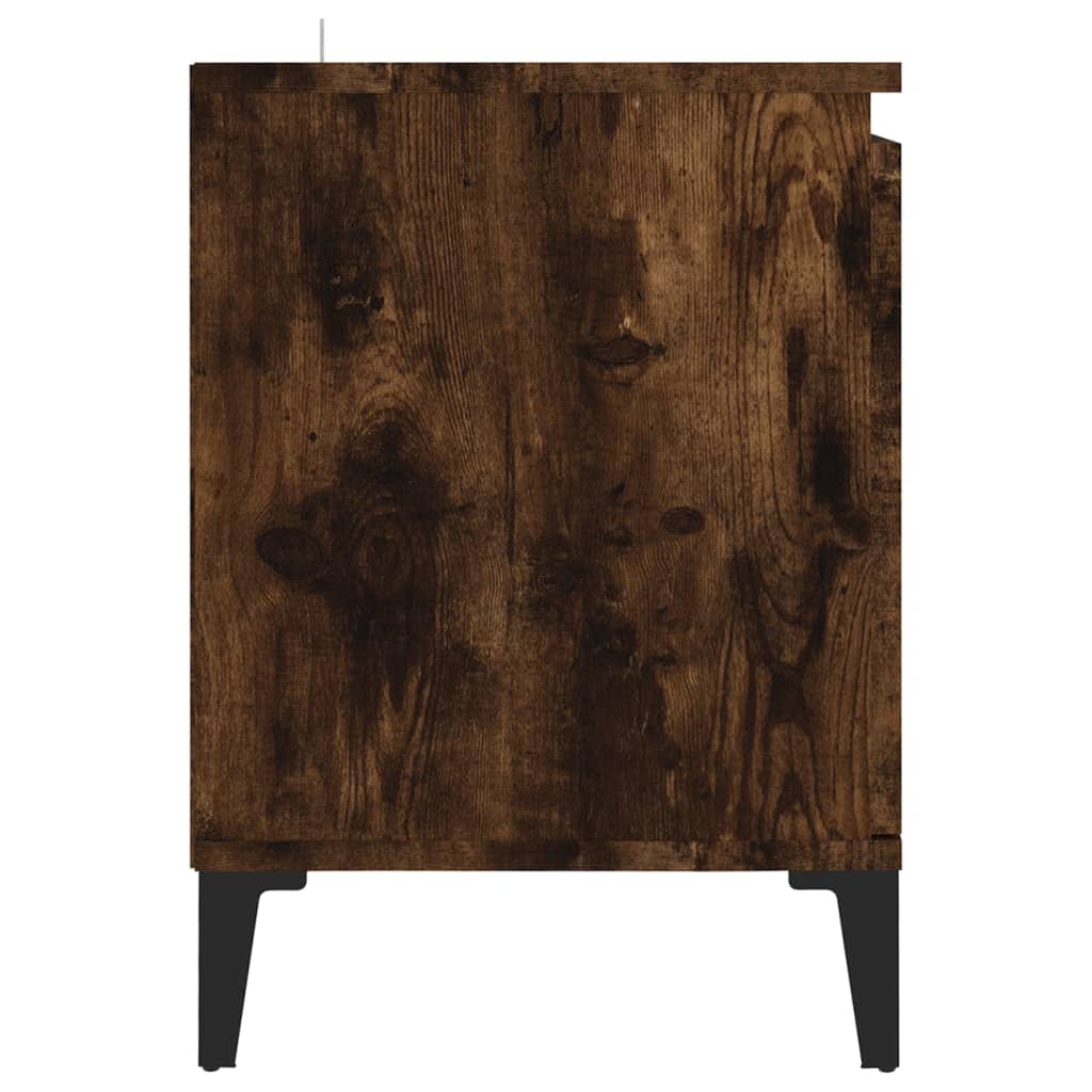 Meuble TV avec pieds en métal Chêne fumé 103,5x35x50 cm - XIOS