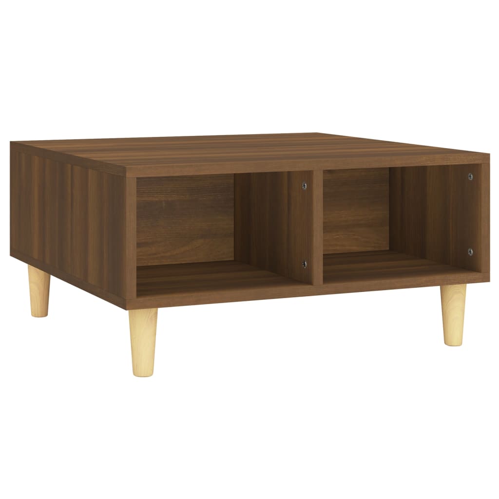 Table basse chêne marron 60x60x30 cm bois d'ingénierie - XIOS