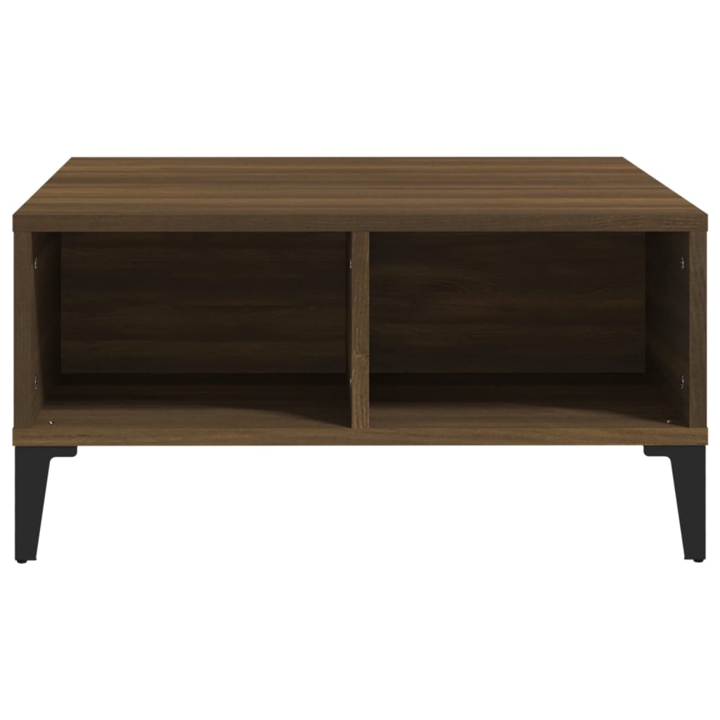 Table basse chêne marron 60x60x30 cm bois d'ingénierie - XIOS