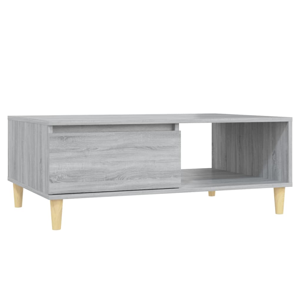 Table basse sonoma gris 90x60x35 cm bois d'ingénierie - XIOS