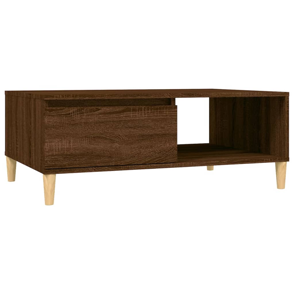 Table basse chêne marron 90x60x35 cm bois d'ingénierie - XIOS