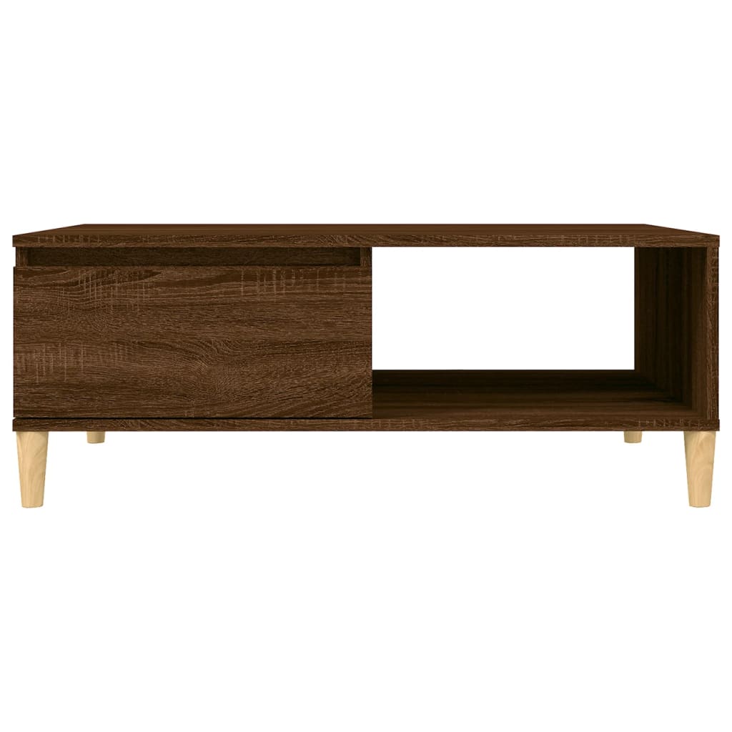 Table basse chêne marron 90x60x35 cm bois d'ingénierie - XIOS