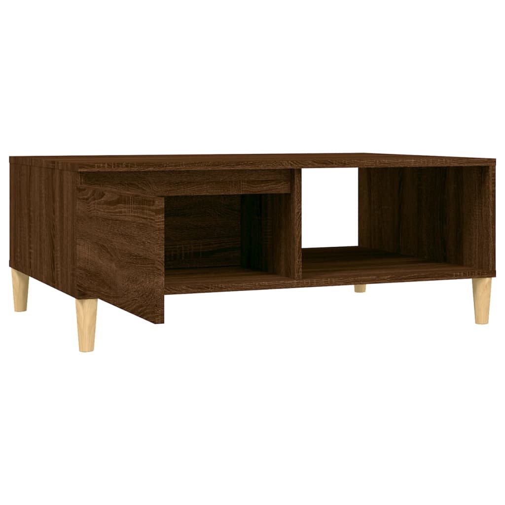 Table basse chêne marron 90x60x35 cm bois d'ingénierie - XIOS