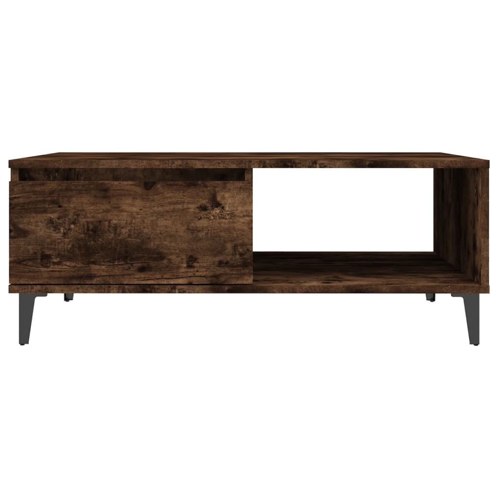 Table basse chêne fumé 90x60x35 cm bois d'ingénierie - XIOS
