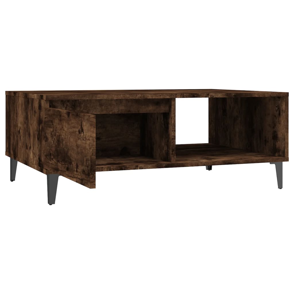 Table basse chêne fumé 90x60x35 cm bois d'ingénierie - XIOS