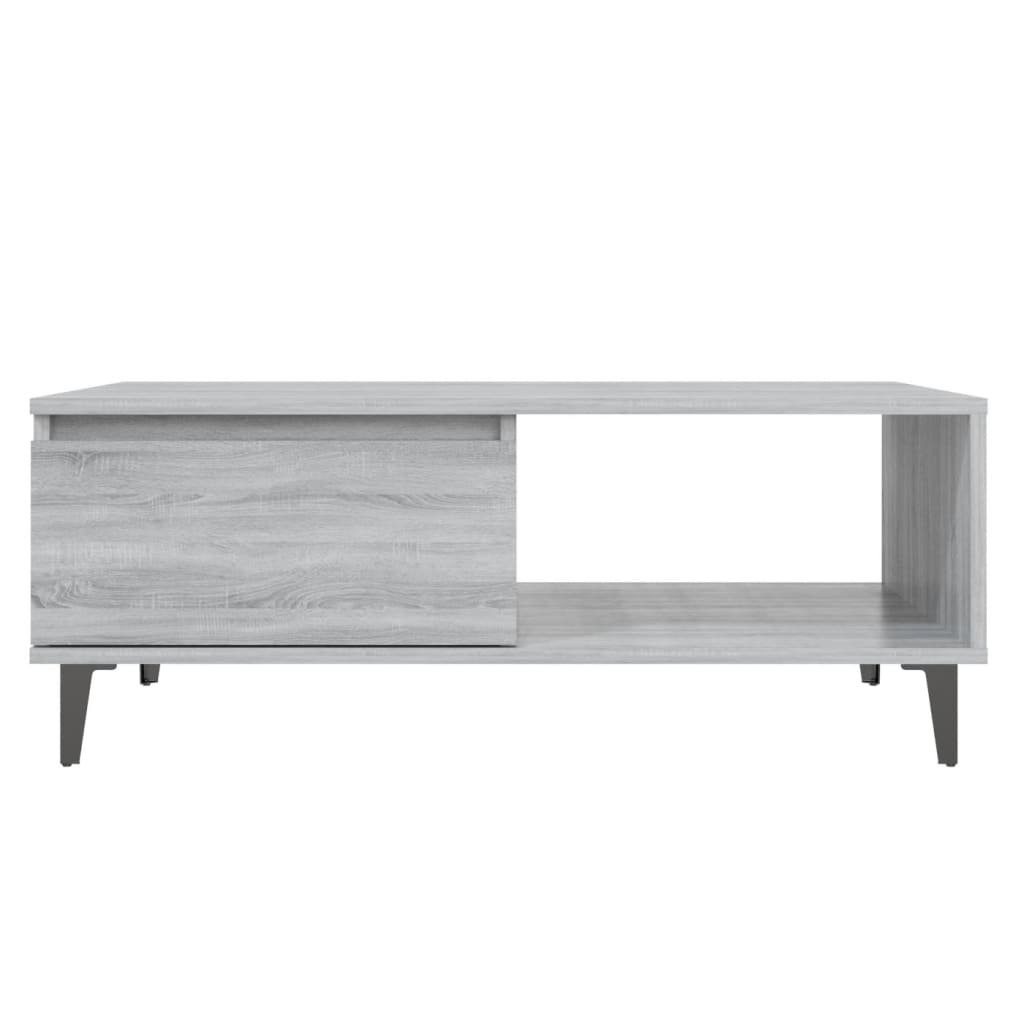 Table basse sonoma gris 90x60x35 cm bois d'ingénierie - XIOS