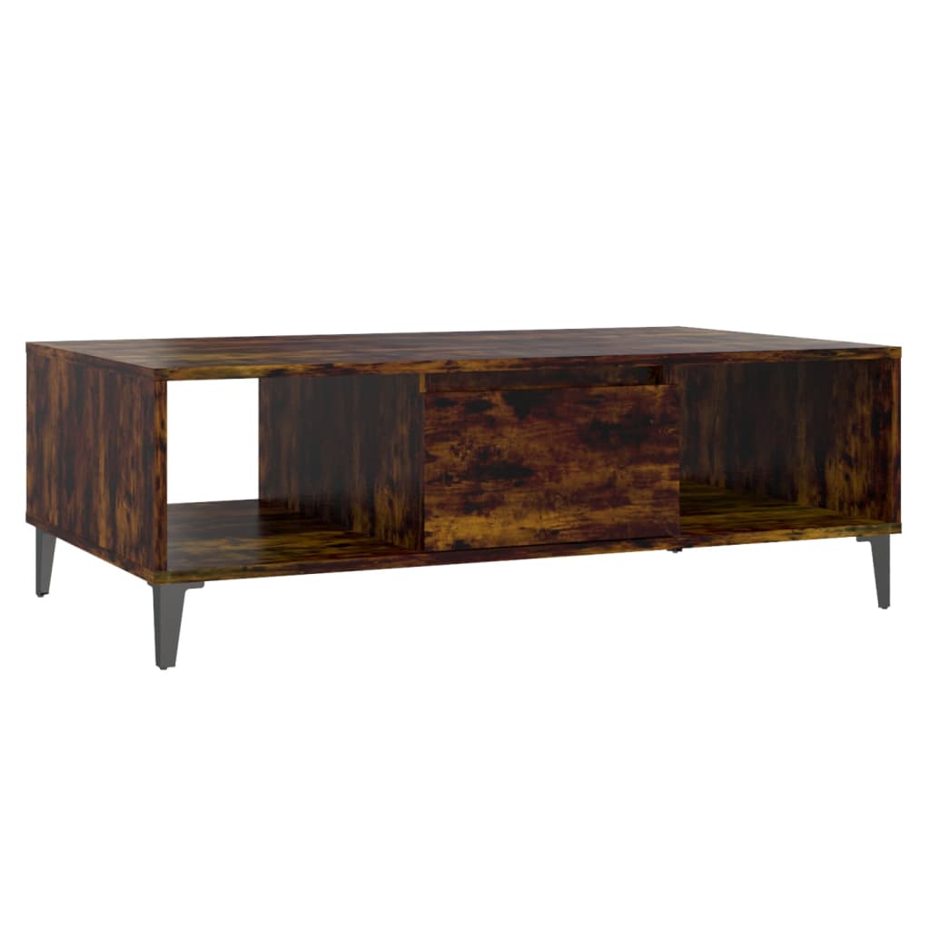 Table basse chêne fumé 103,5x60x35 cm bois d'ingénierie - XIOS