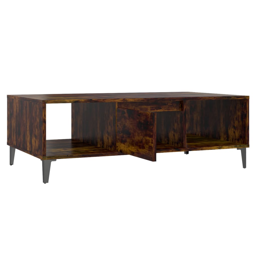 Table basse chêne fumé 103,5x60x35 cm bois d'ingénierie - XIOS
