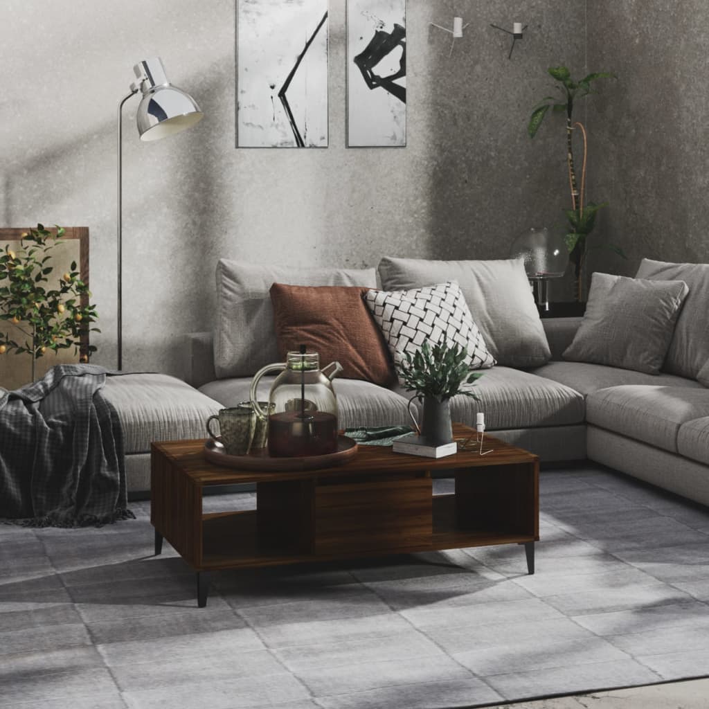 Table basse Chêne marron 103,5x60x35 cm Bois d'ingénierie - XIOS