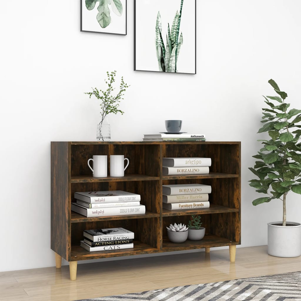 Buffet chêne fumé 103,5x35x70 cm bois d'ingénierie - XIOS