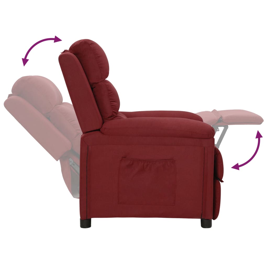 Fauteuil inclinable Rouge bordeaux Tissu - XIOS