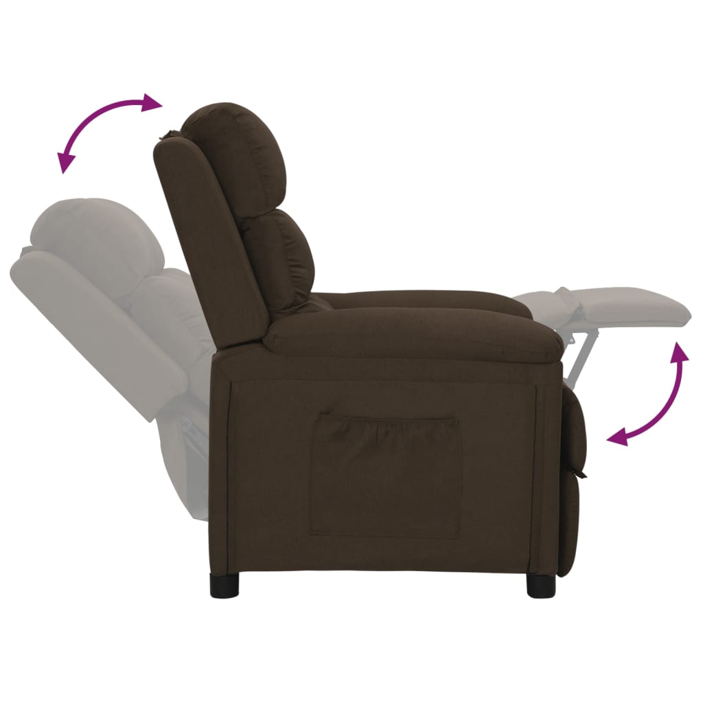 Fauteuil inclinable Marron foncé Tissu - XIOS
