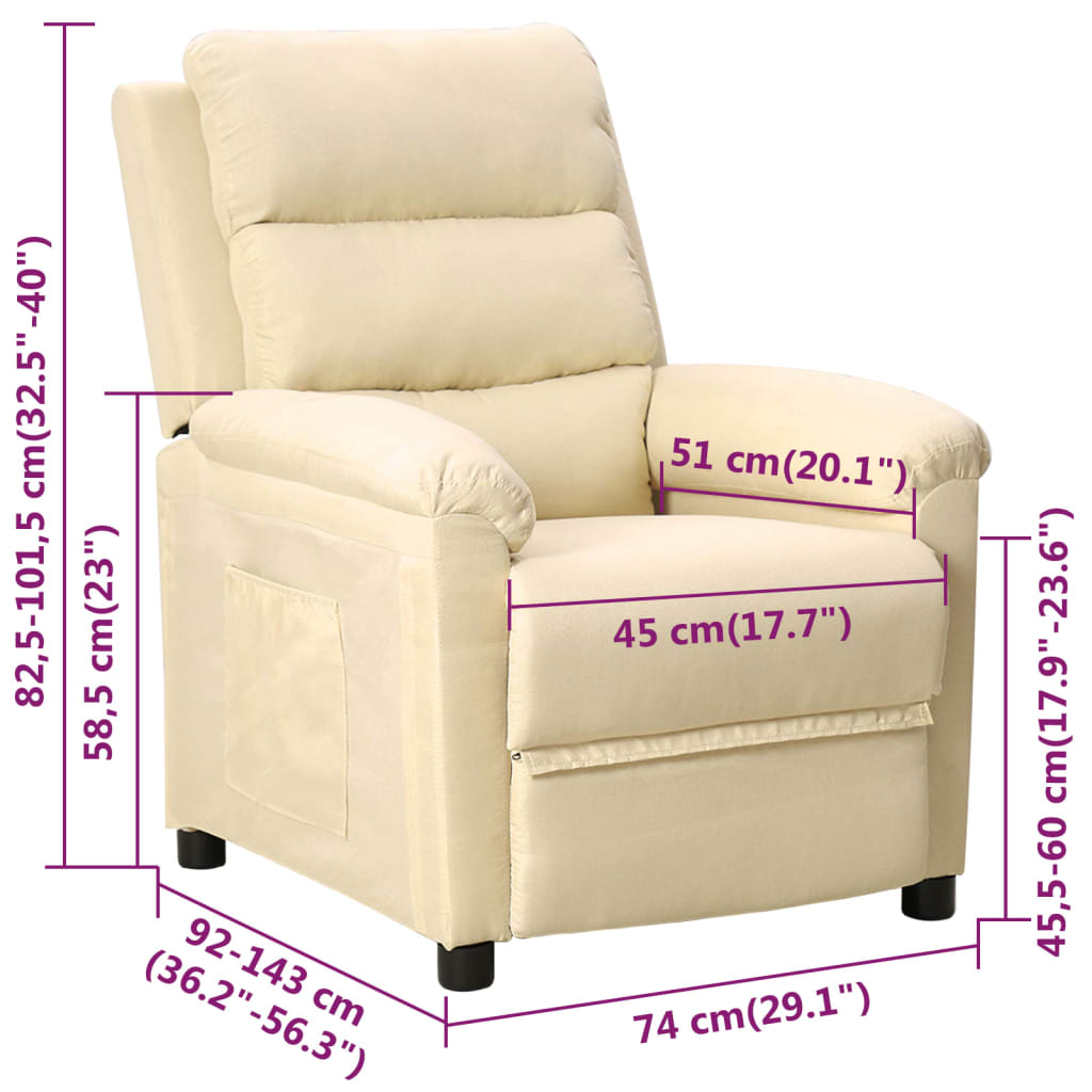 Fauteuil inclinable Crème Tissu - XIOS