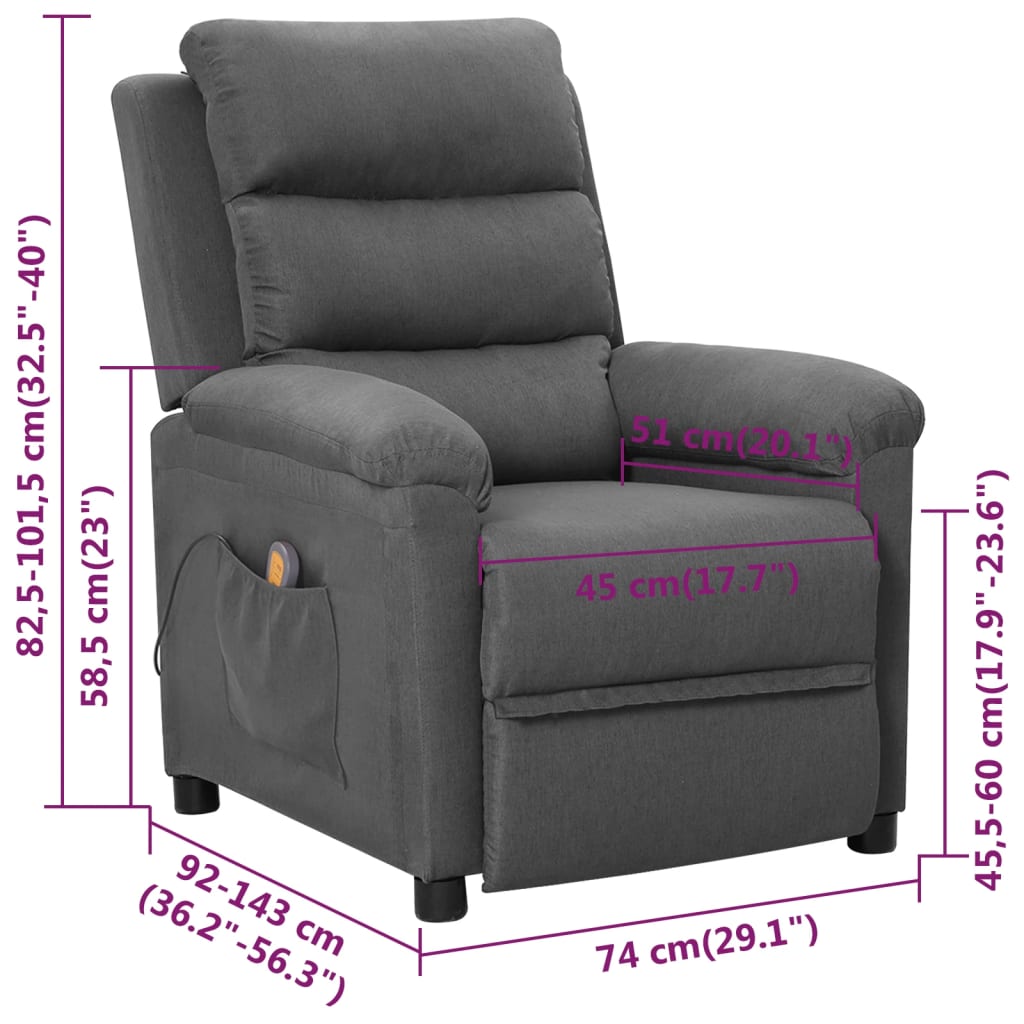 Fauteuil de massage Gris clair Tissu - XIOS