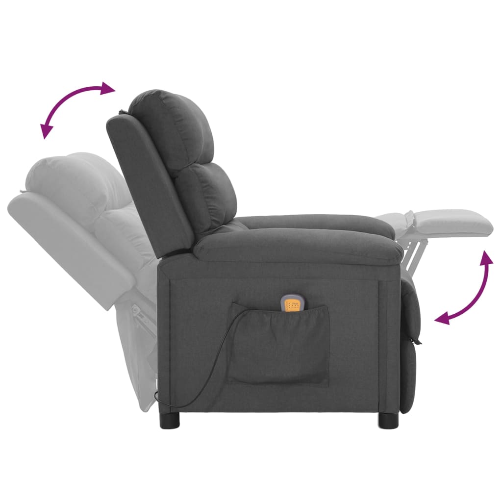Fauteuil de massage Gris foncé Tissu - XIOS