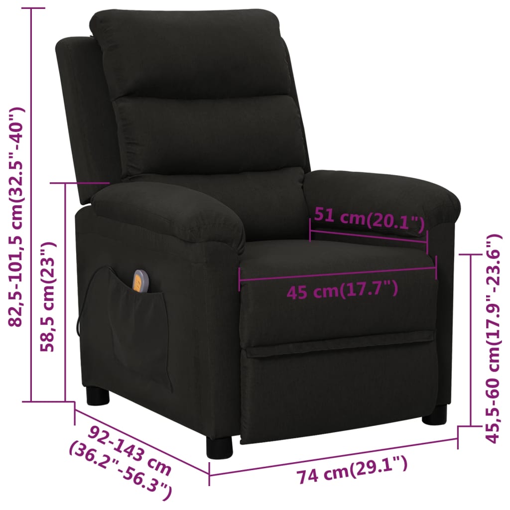 Fauteuil de massage Noir Tissu - XIOS
