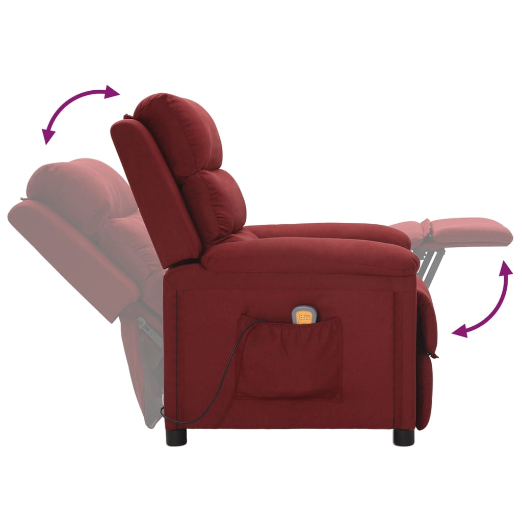 Fauteuil de massage Rouge bordeaux Tissu - XIOS