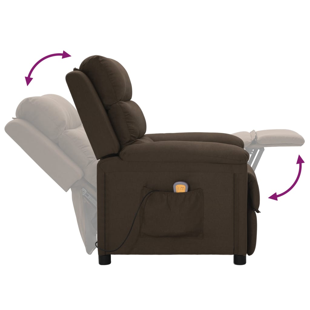 Fauteuil de massage Marron foncé Tissu - XIOS