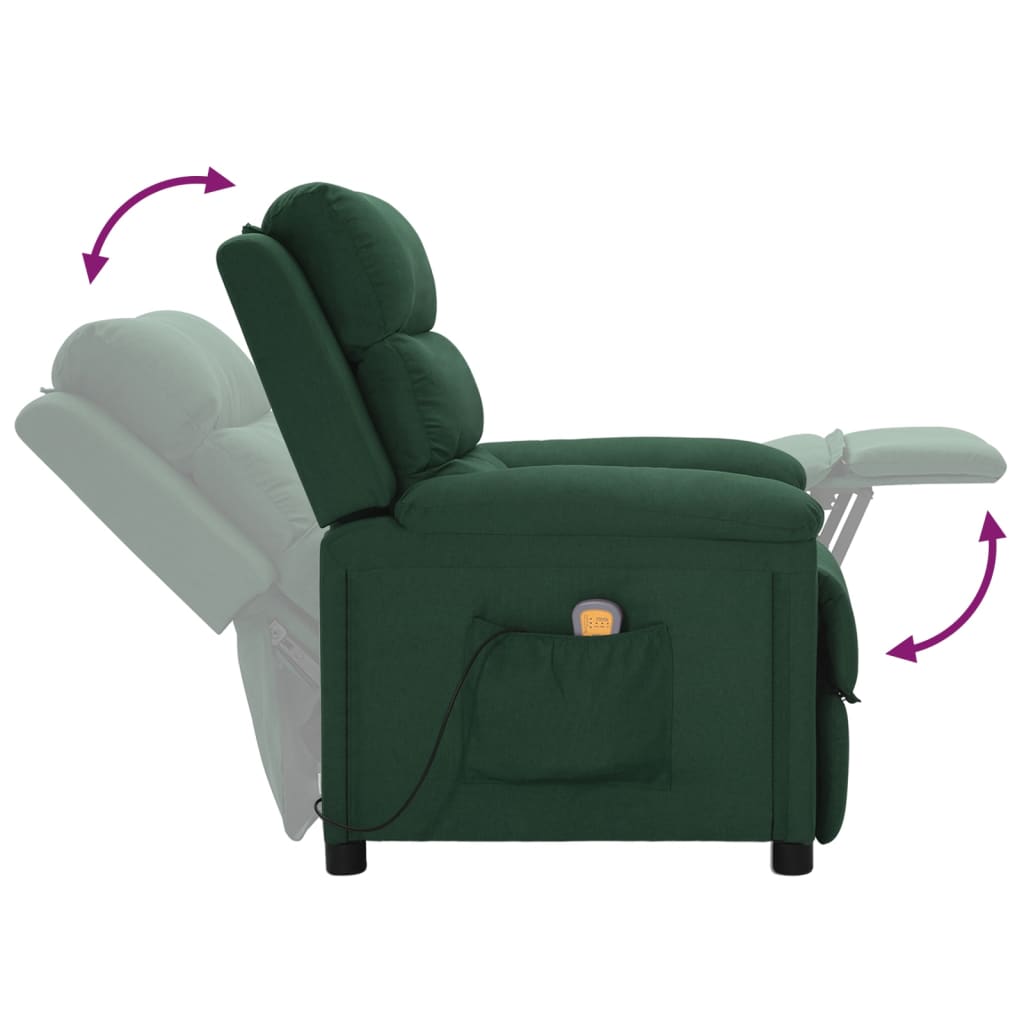 Fauteuil de massage Vert foncé Tissu - XIOS