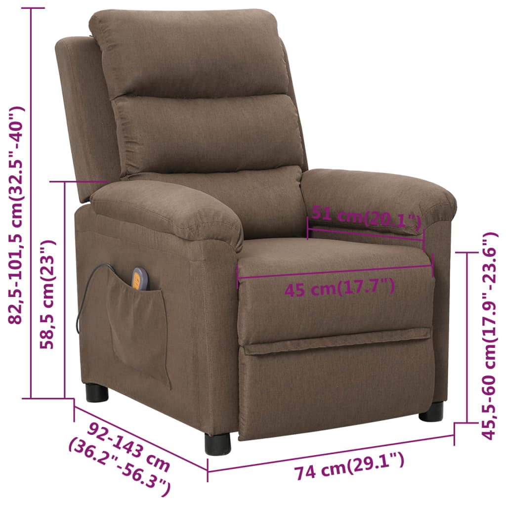 Fauteuil de massage Taupe Tissu - XIOS