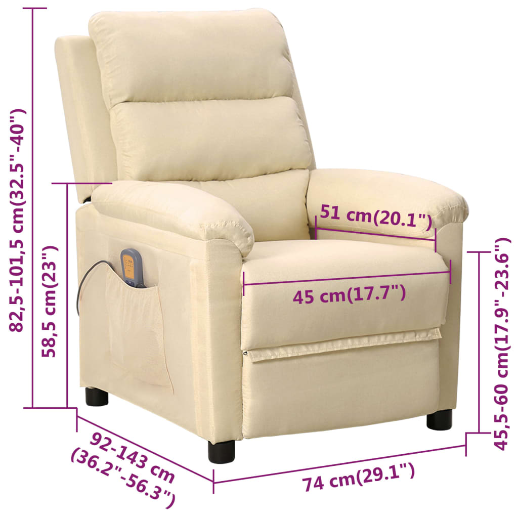 Fauteuil de massage Crème Tissu - XIOS