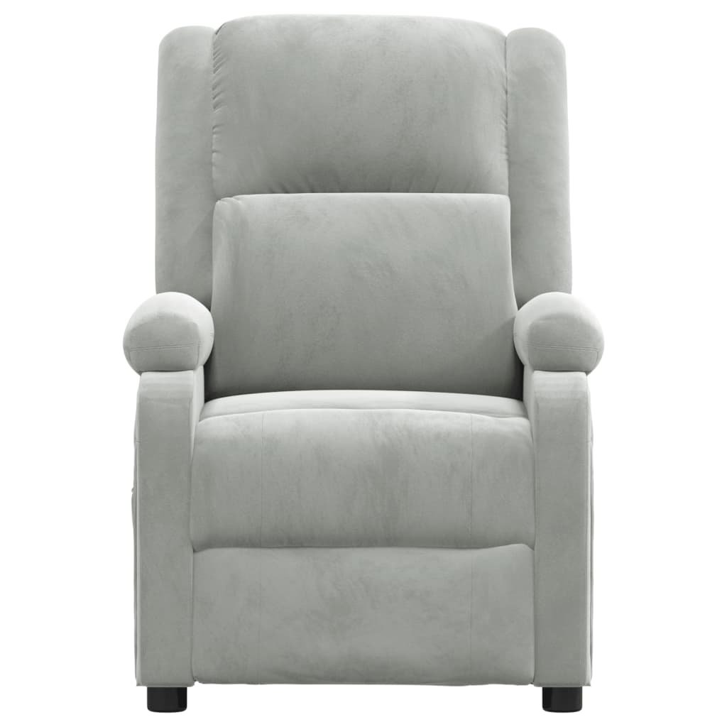 Fauteuil inclinable gris clair velours - XIOS