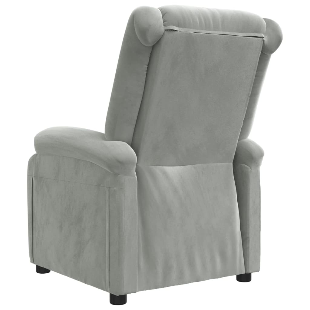 Fauteuil inclinable gris clair velours - XIOS