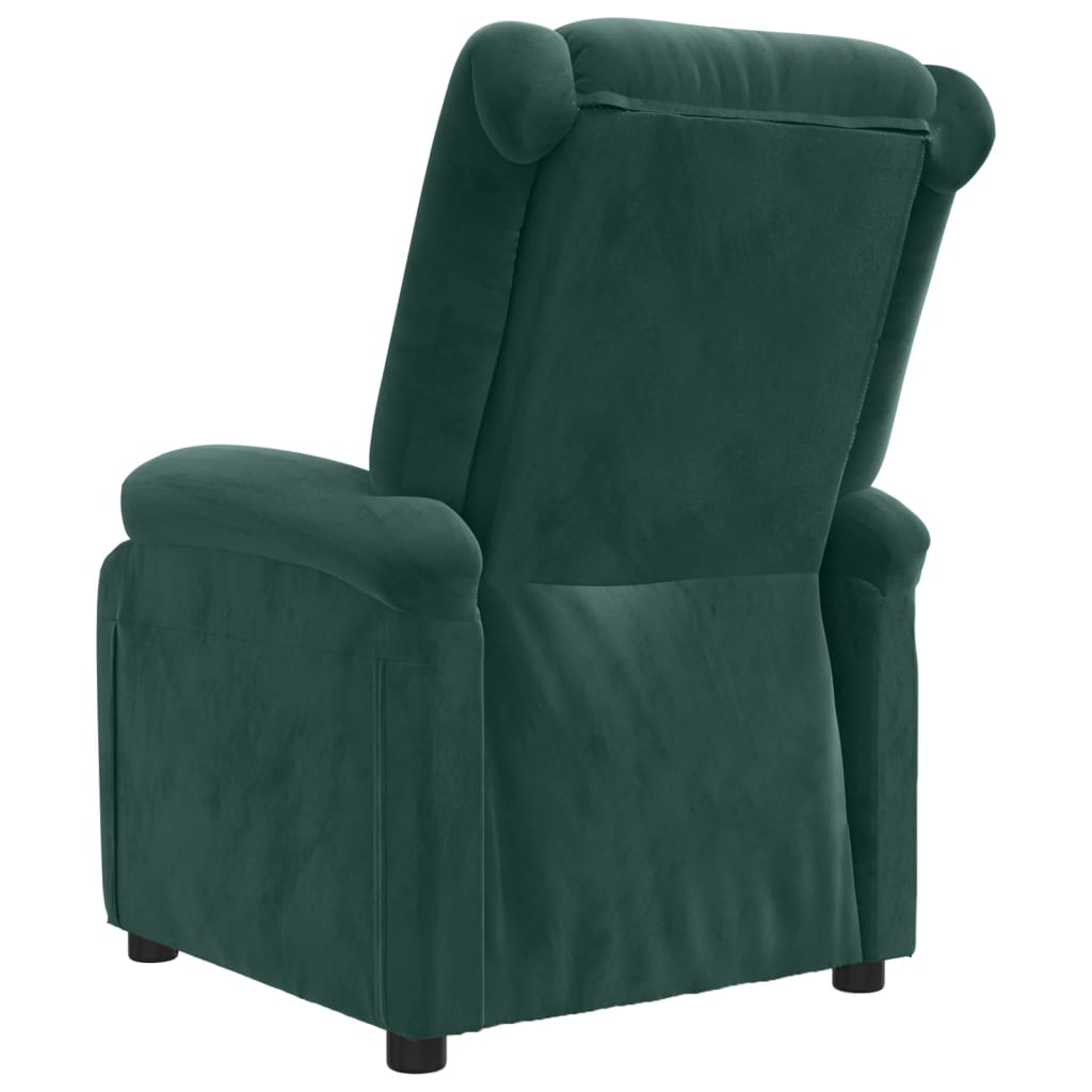 Fauteuil inclinable vert foncé velours - XIOS