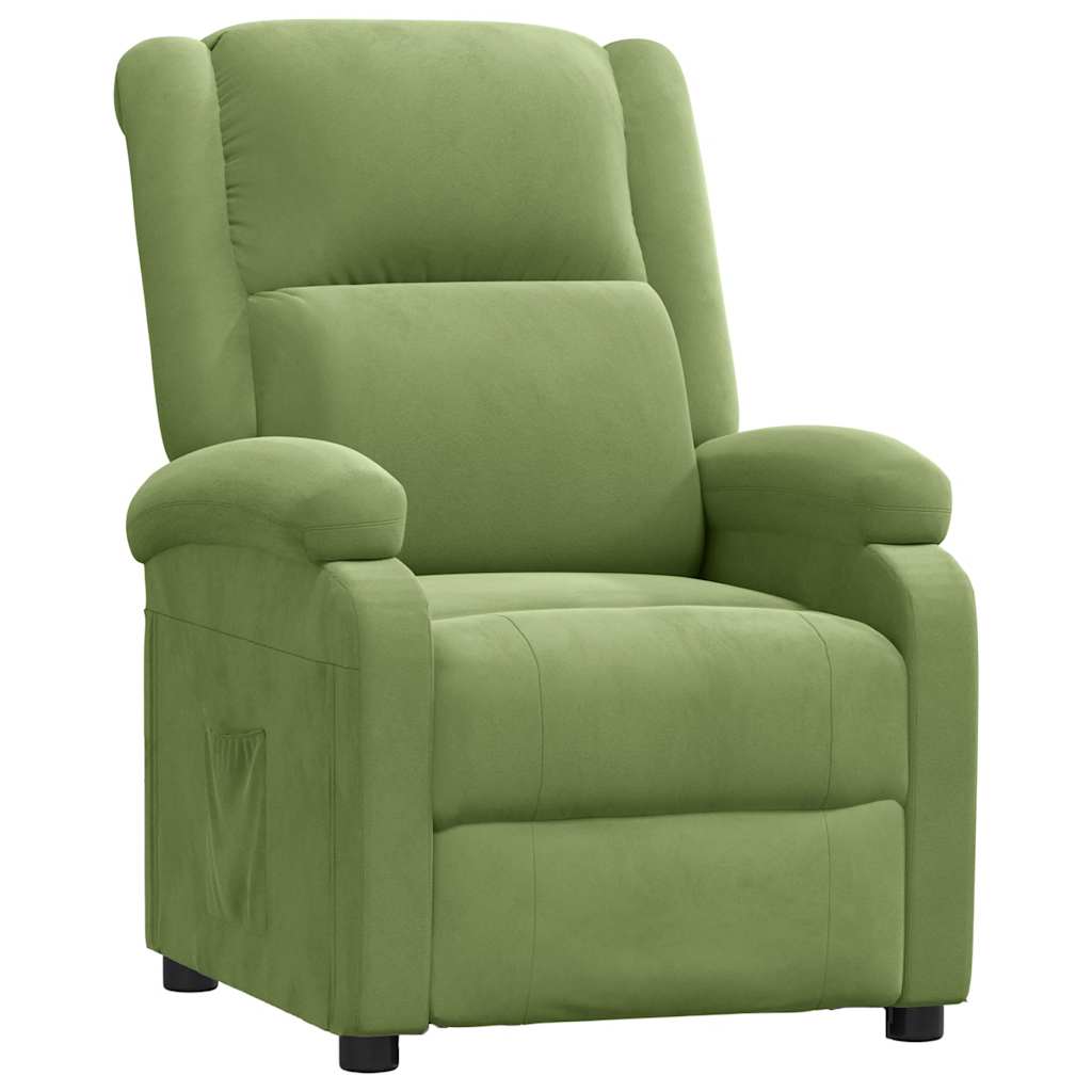 Fauteuil inclinable vert clair velours - XIOS
