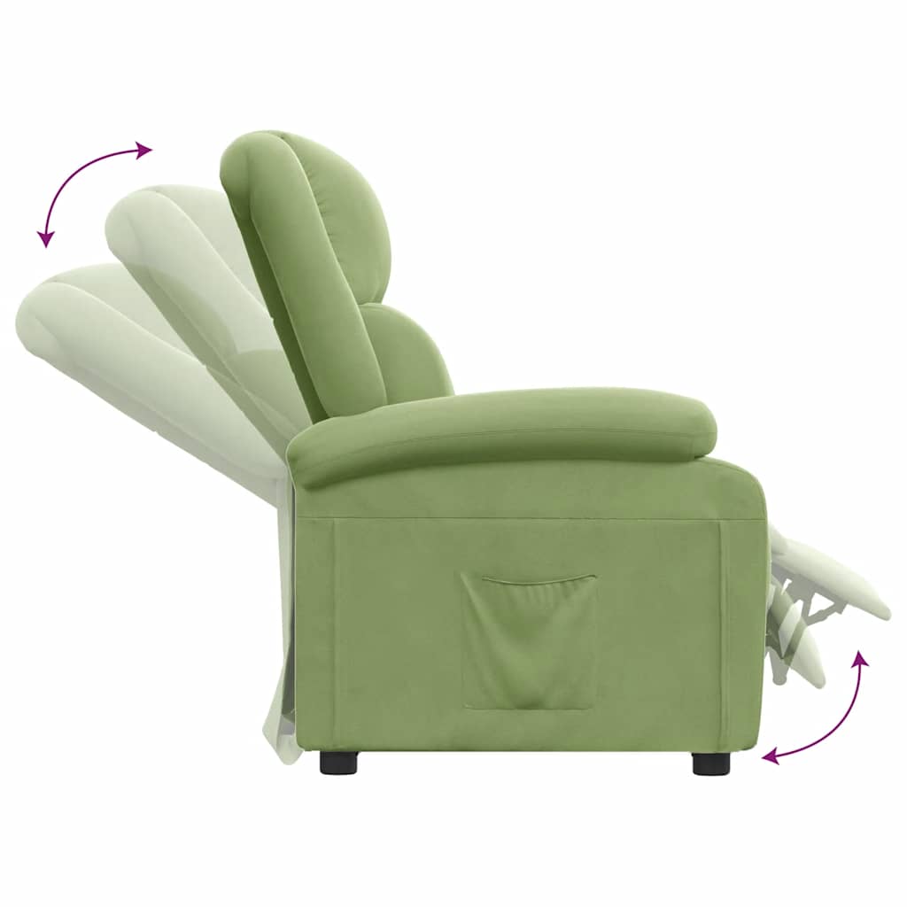 Fauteuil inclinable vert clair velours - XIOS