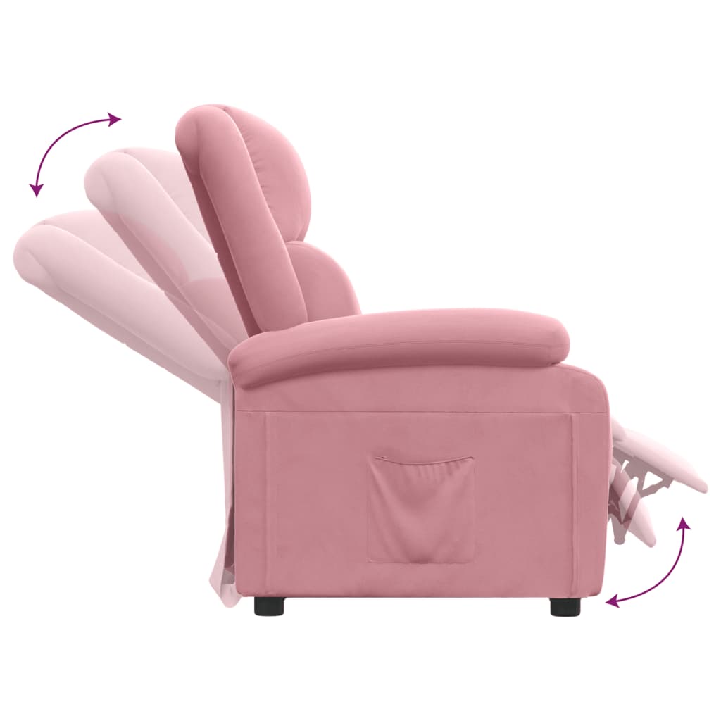 Fauteuil inclinable Rose Velours - XIOS