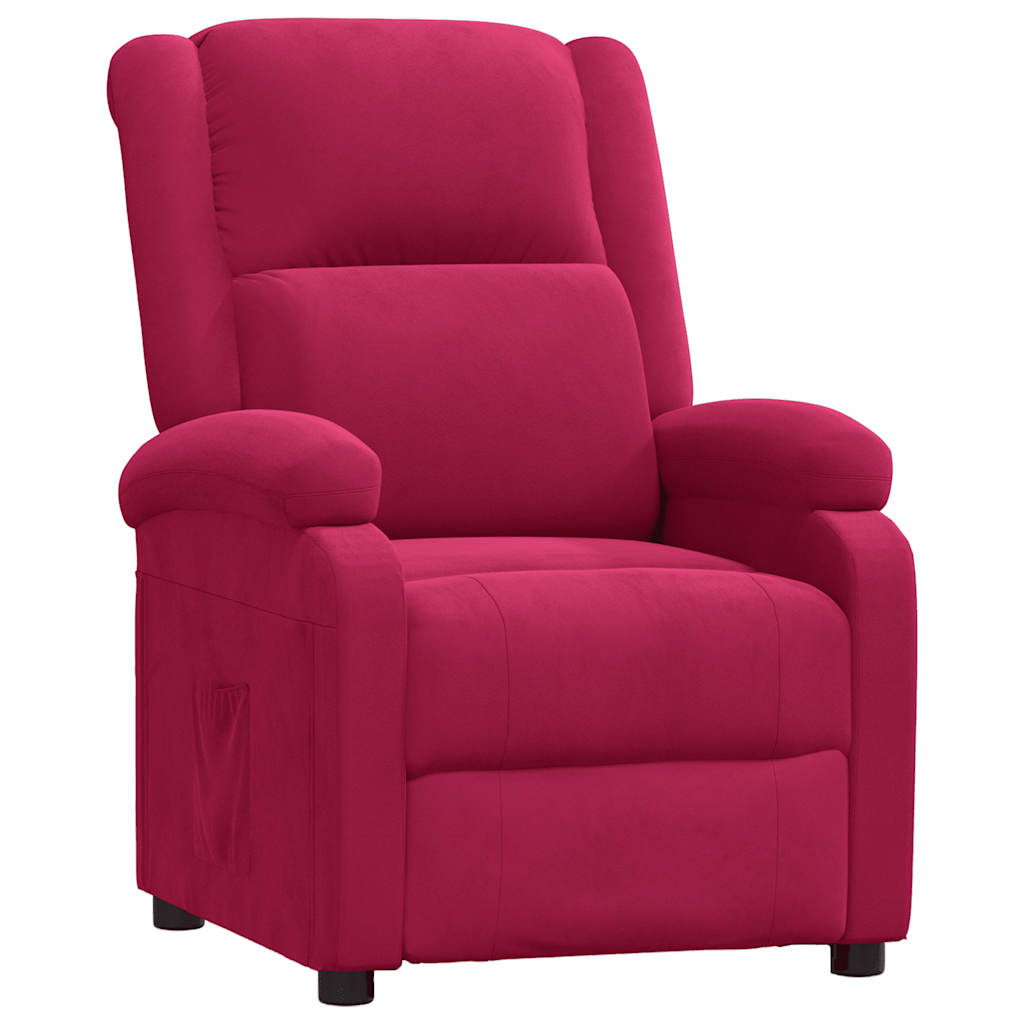 Fauteuil inclinable rouge bordeaux velours - XIOS