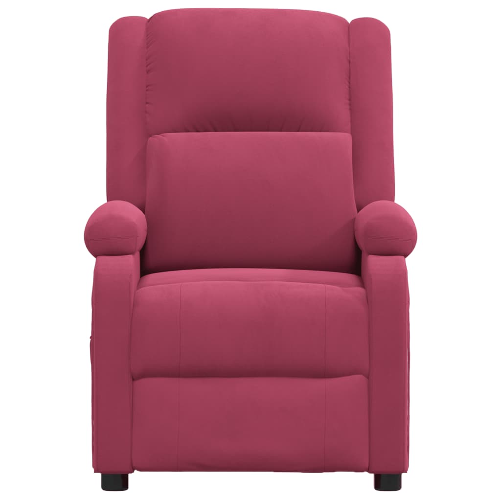 Fauteuil inclinable rouge bordeaux velours - XIOS
