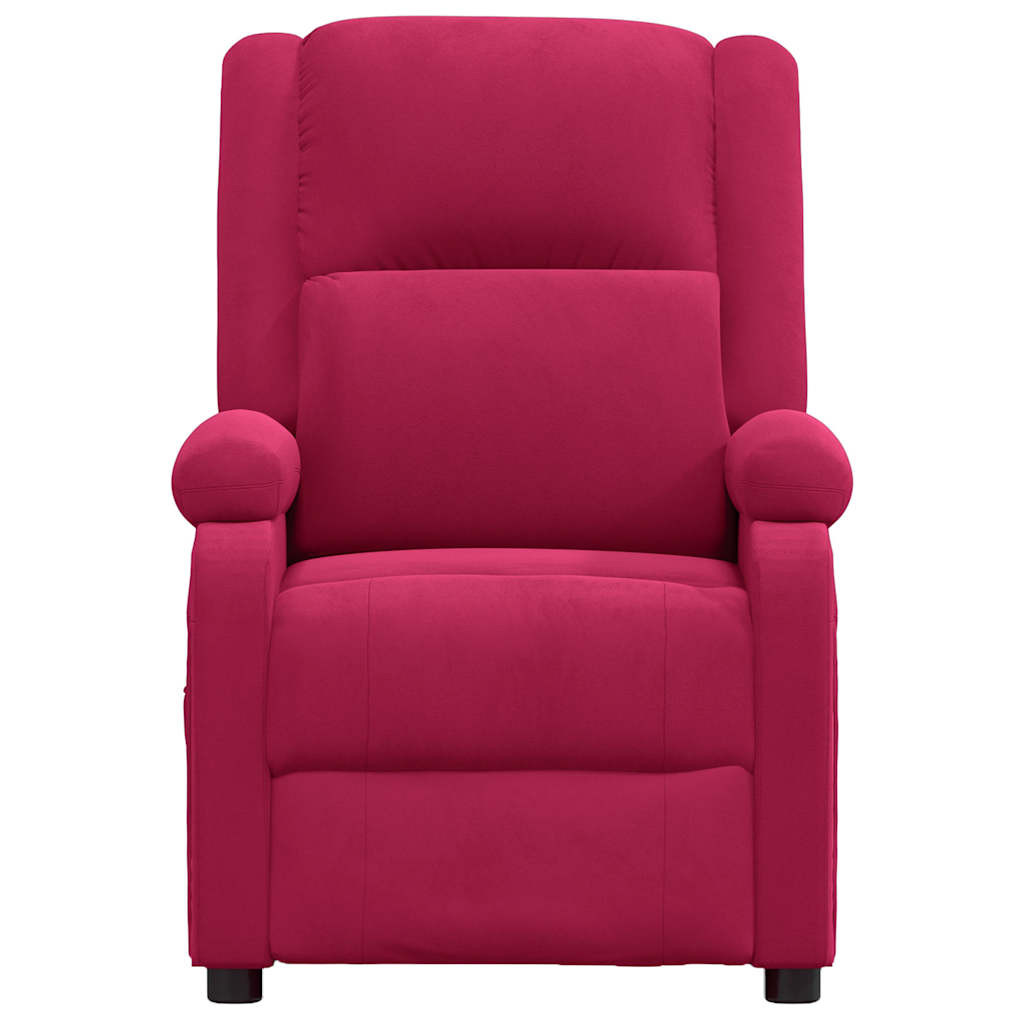 Fauteuil inclinable rouge bordeaux velours - XIOS