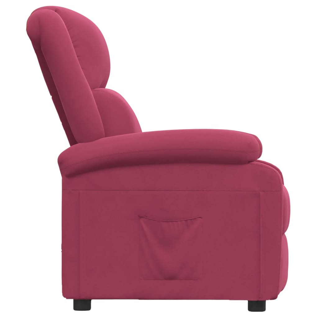 Fauteuil inclinable rouge bordeaux velours - XIOS