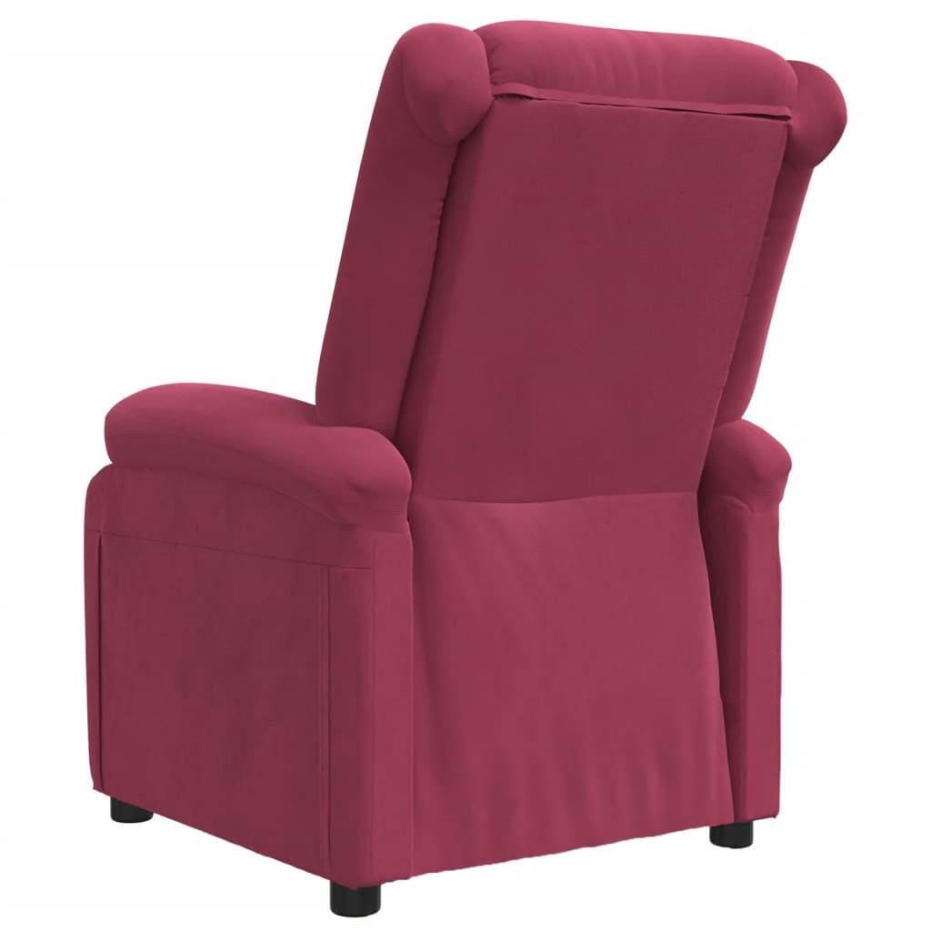 Fauteuil inclinable rouge bordeaux velours - XIOS