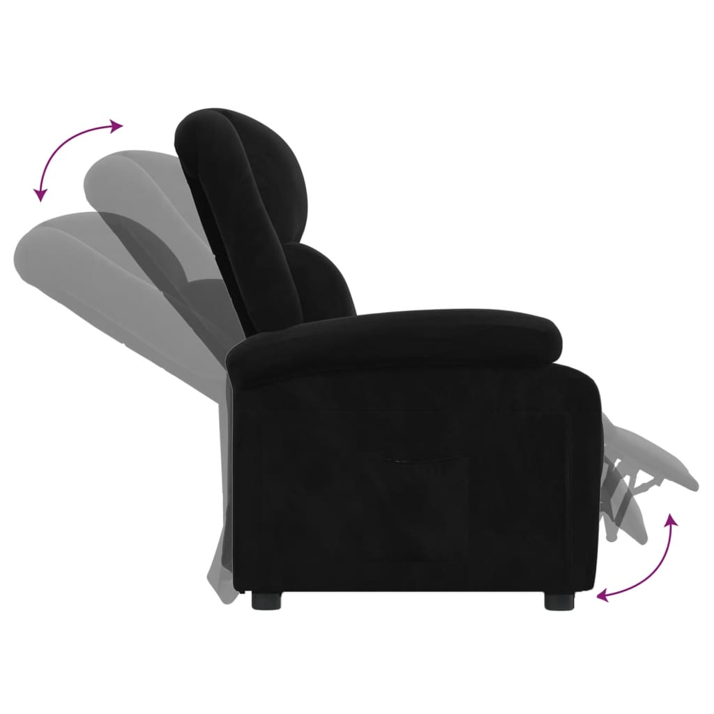 Fauteuil inclinable noir velours - XIOS