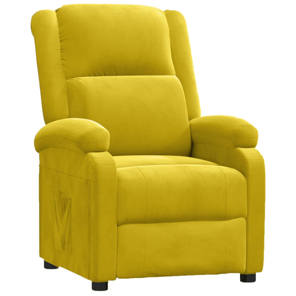 Fauteuil inclinable jaune velours - XIOS