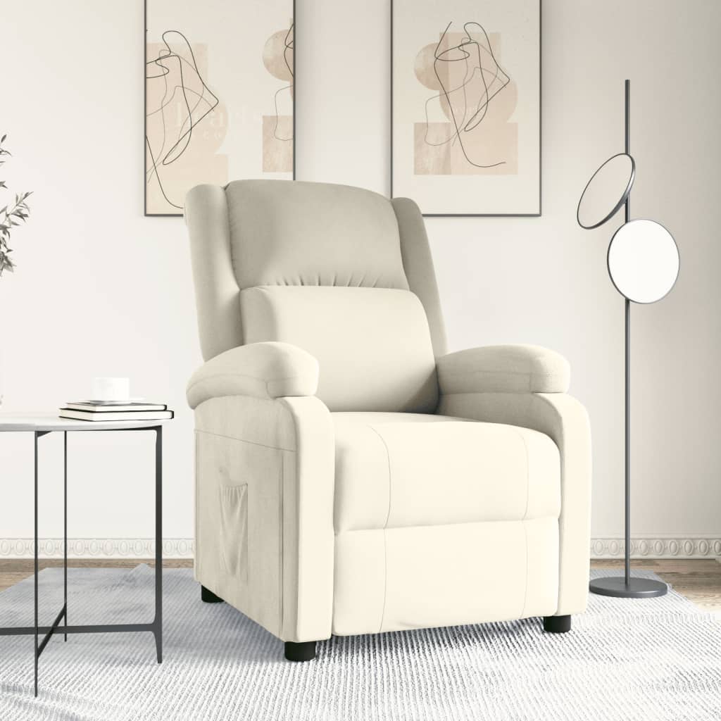 Fauteuil inclinable Crème Velours