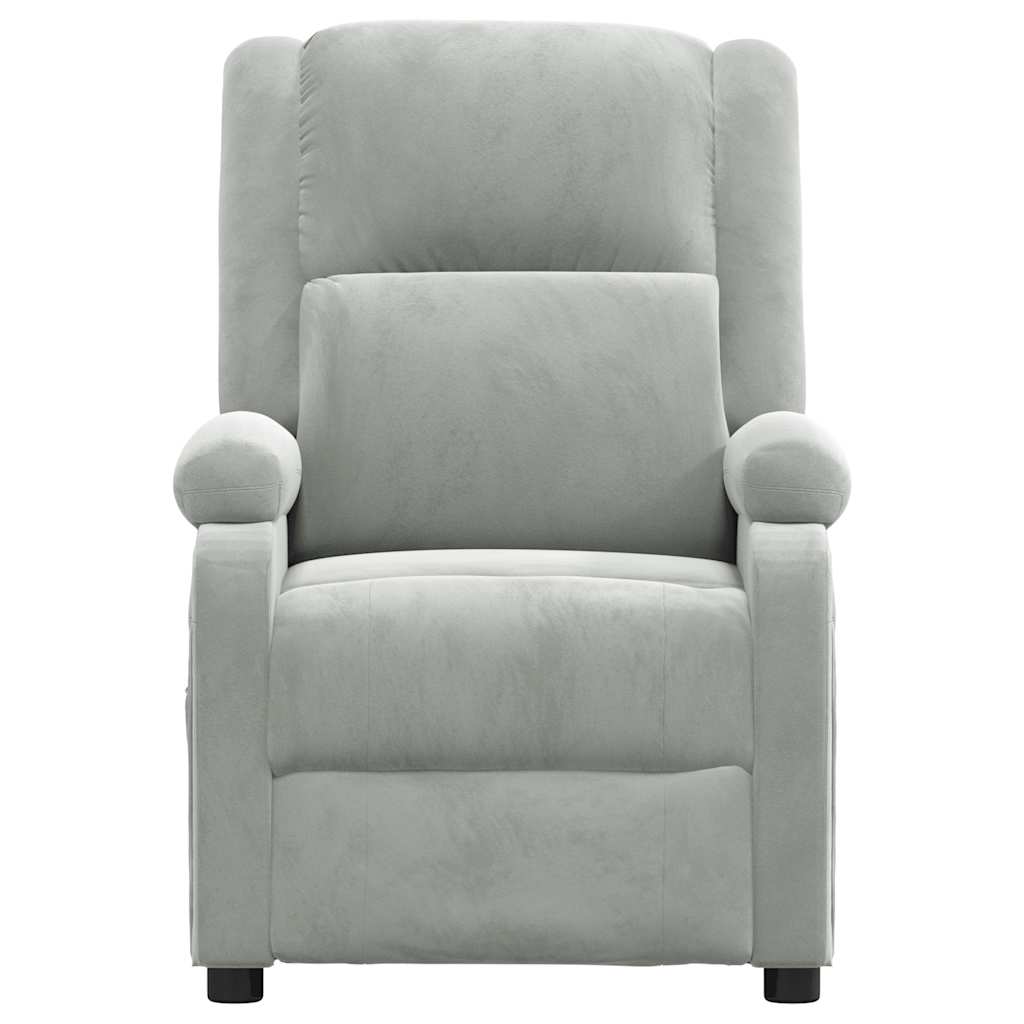 Fauteuil de massage gris clair velours - XIOS